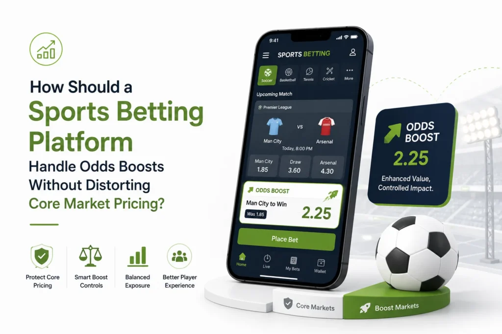 Odds boost management dashboard for sportsbook platform pricing and risk controls