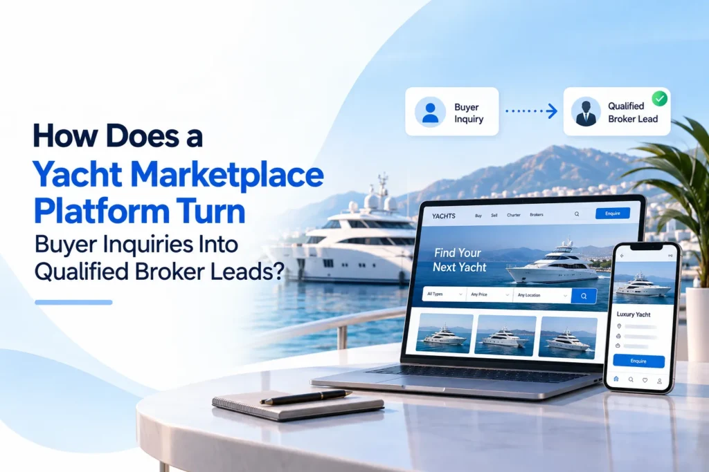Yacht marketplace platform turning buyer inquiries into qualified broker leads