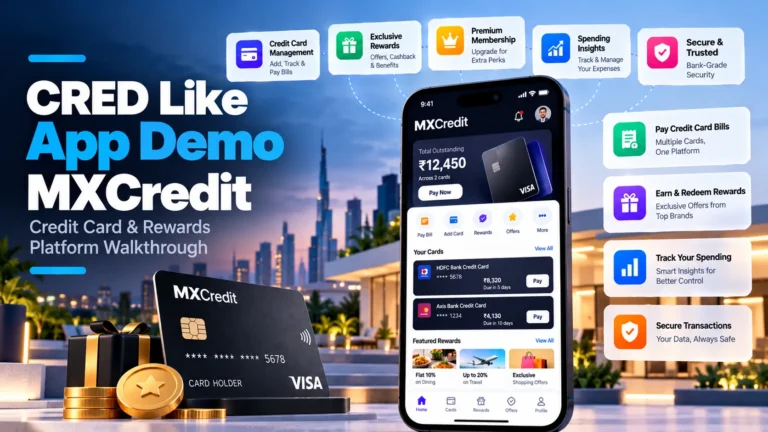 CRED Like App demo for credit card payments and rewards management