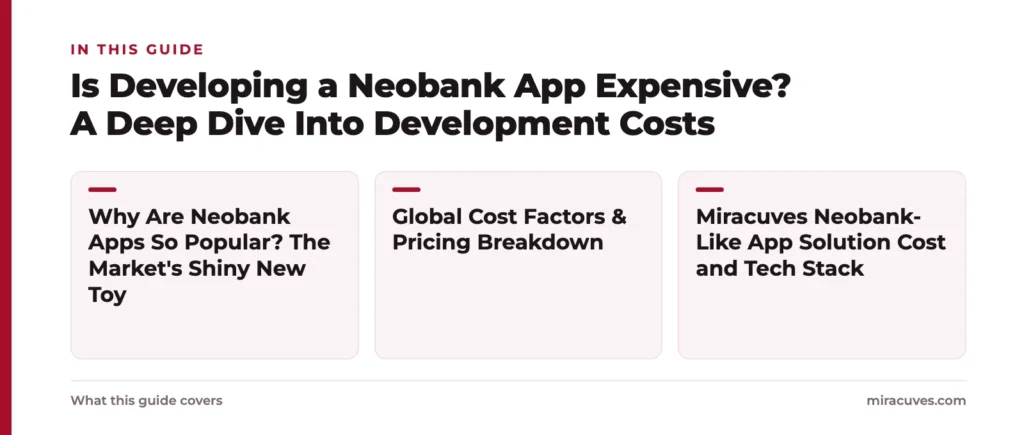 Is Developing a Neobank App Expensive? A Deep Dive Into Development Costs: Why Are Neobank Apps So Popular? The Market's Shiny New Toy, Global Cost Factors & Pricing Breakdown, Miracuves Neobank-Like App Solution Cost and Tech Stack