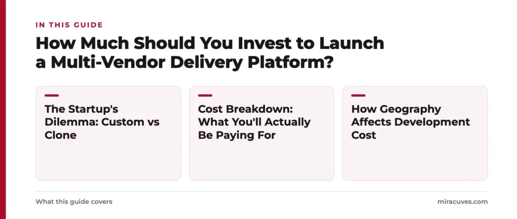 How Much Should You Invest to Launch a Multi-Vendor Delivery Platform?: The Startup's Dilemma: Custom vs Clone, Cost Breakdown: What You'll Actually Be Paying For, How Geography Affects Development Cost