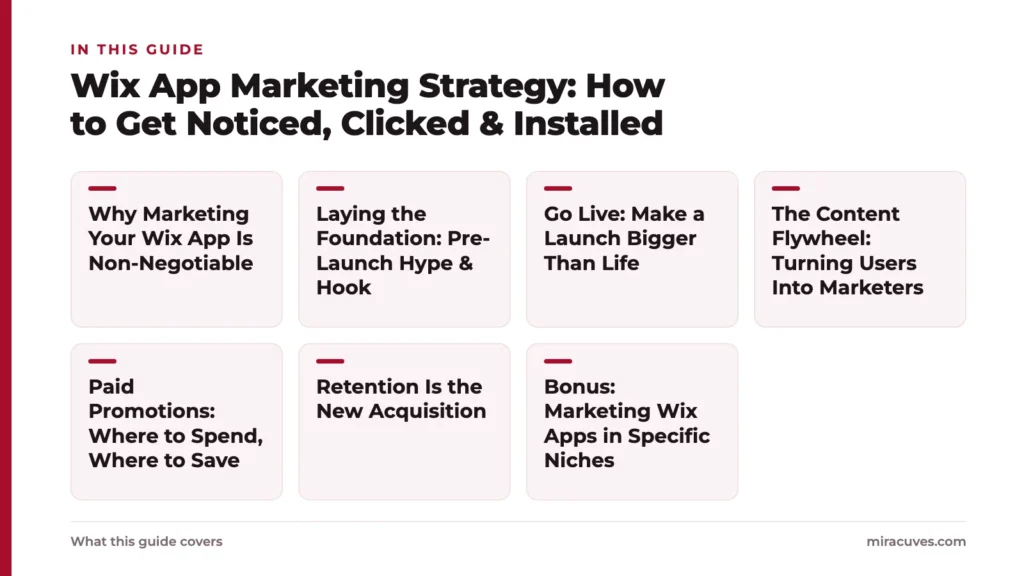Wix App Marketing Strategy: How to Get Noticed, Clicked & Installed 1 Wix App Marketing Strategy: How to Get Noticed, Clicked & Installed: Why Marketing Your Wix App Is Non-Negotiable, Laying the Foundation: Pre-Launch Hype & Hook, Go Live: Make a Launch Bigger Than Life, The Content Flywheel: Turning Users I