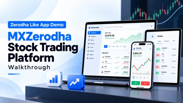 Zerodha like app demo MXZerodha stock trading platform walkthrough
