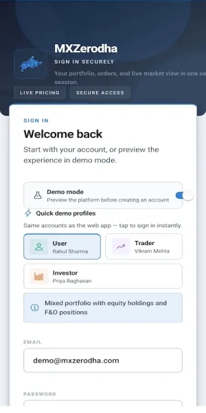 Zerodha Clone Mobile App Screen 3