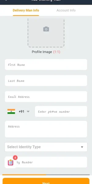 Amazon Clone Seller Add Delivery Staff Form