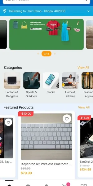 Amazon Clone Mobile Storefront and Featured Products