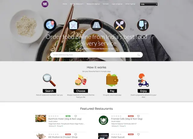 Flyereats food ordering built by Miracuves